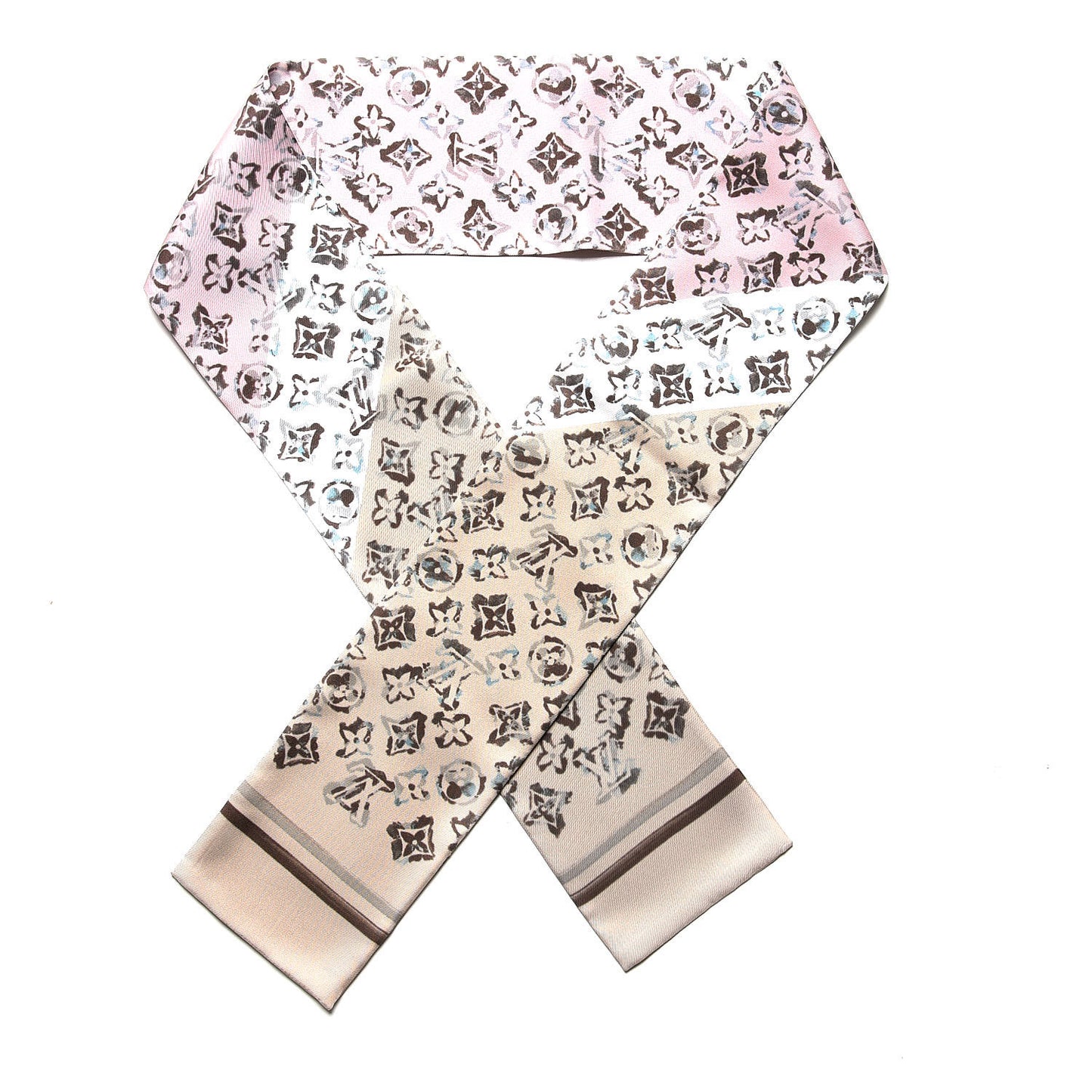 Silk Monogram Rainbow Giant Bandeau Beige