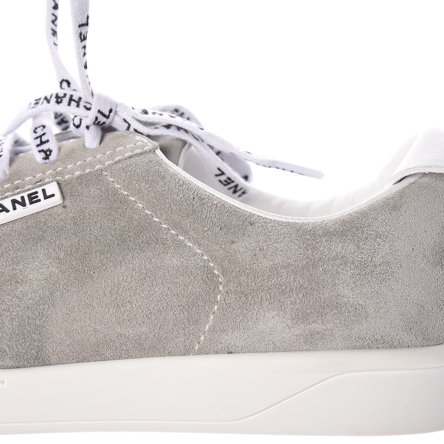 Suede Calfskin Womens Sneakers 39.5 Grey