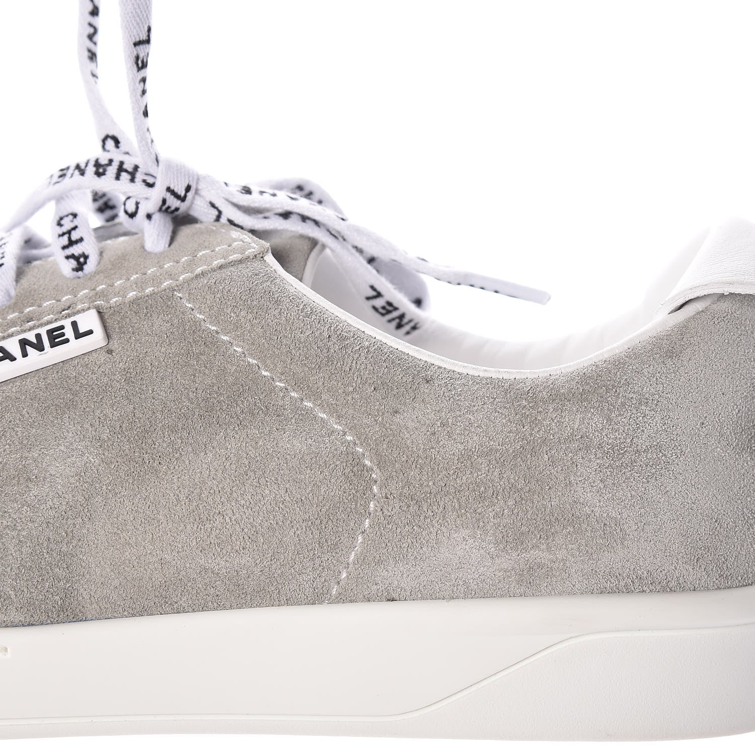 Chanel Suede Calfskin Womens Sneakers 39.5 Grey 16 of 22