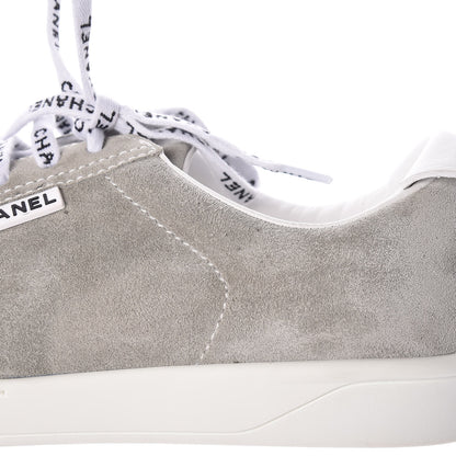 Chanel Suede Calfskin Womens Sneakers 39.5 Grey 16 of 22