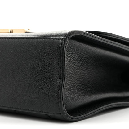 Chanel Grained Calfskin Quilted Medium Label Click Flap Bag Black 10 of 14