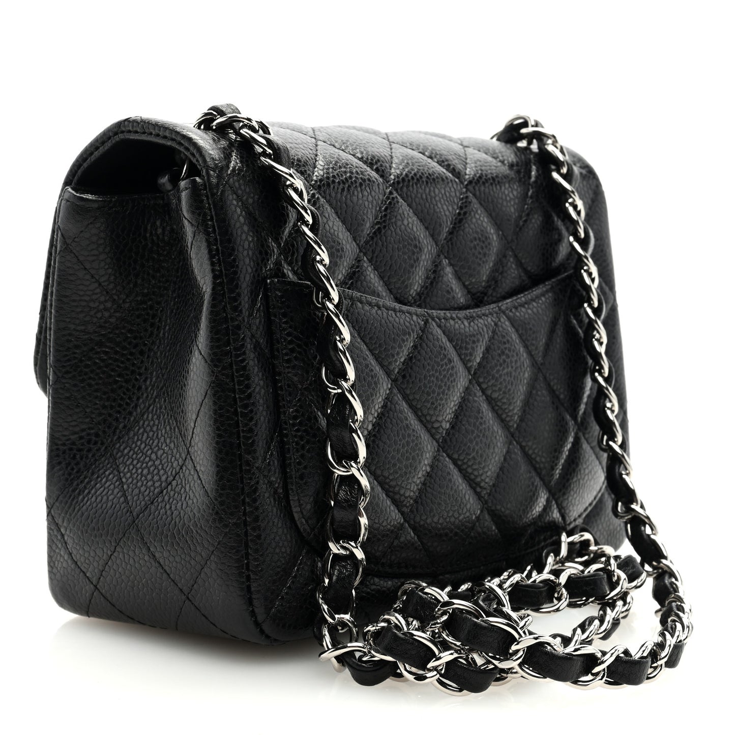Caviar Quilted Mini Square Flap Black