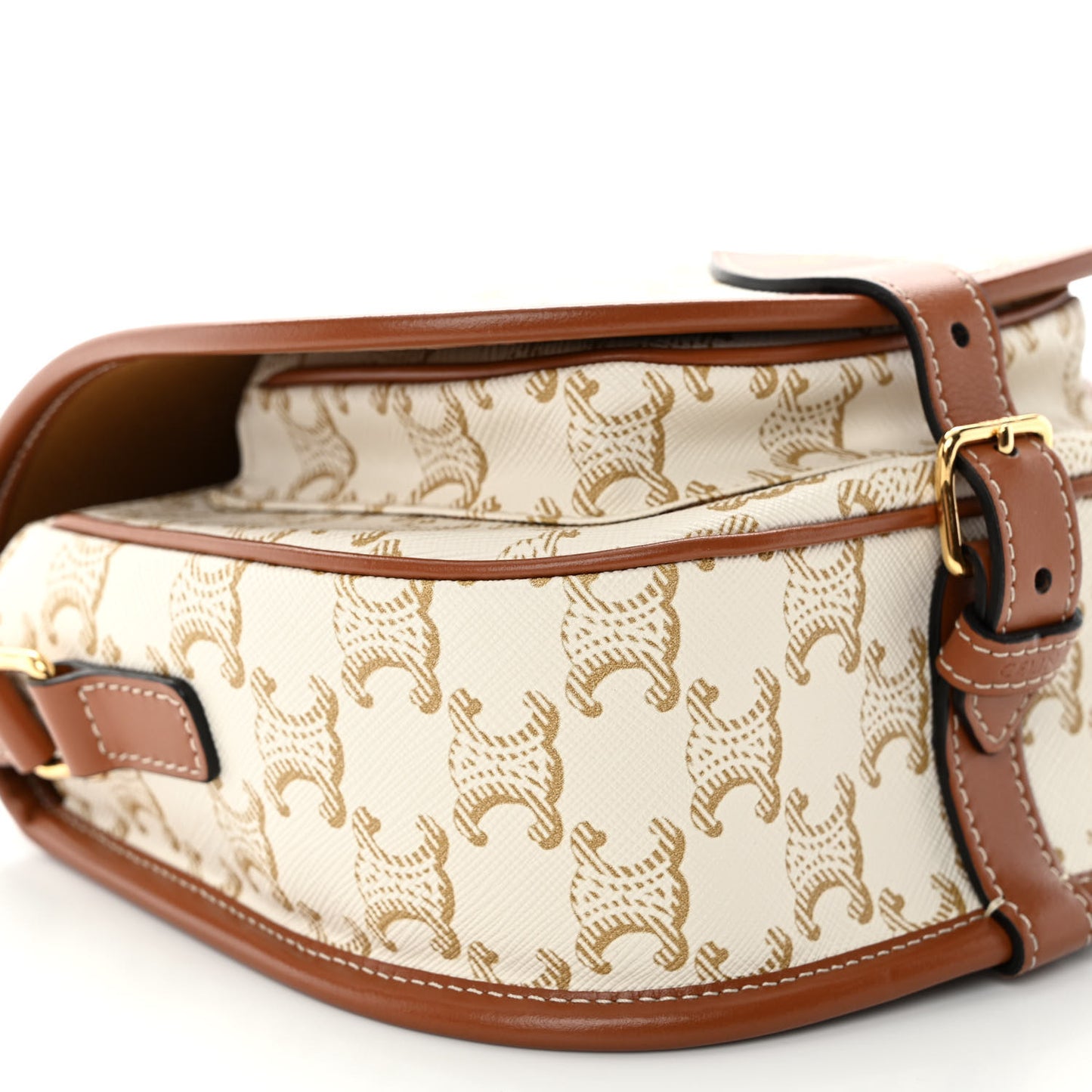 Triomphe Canvas Medium Folco Bag White