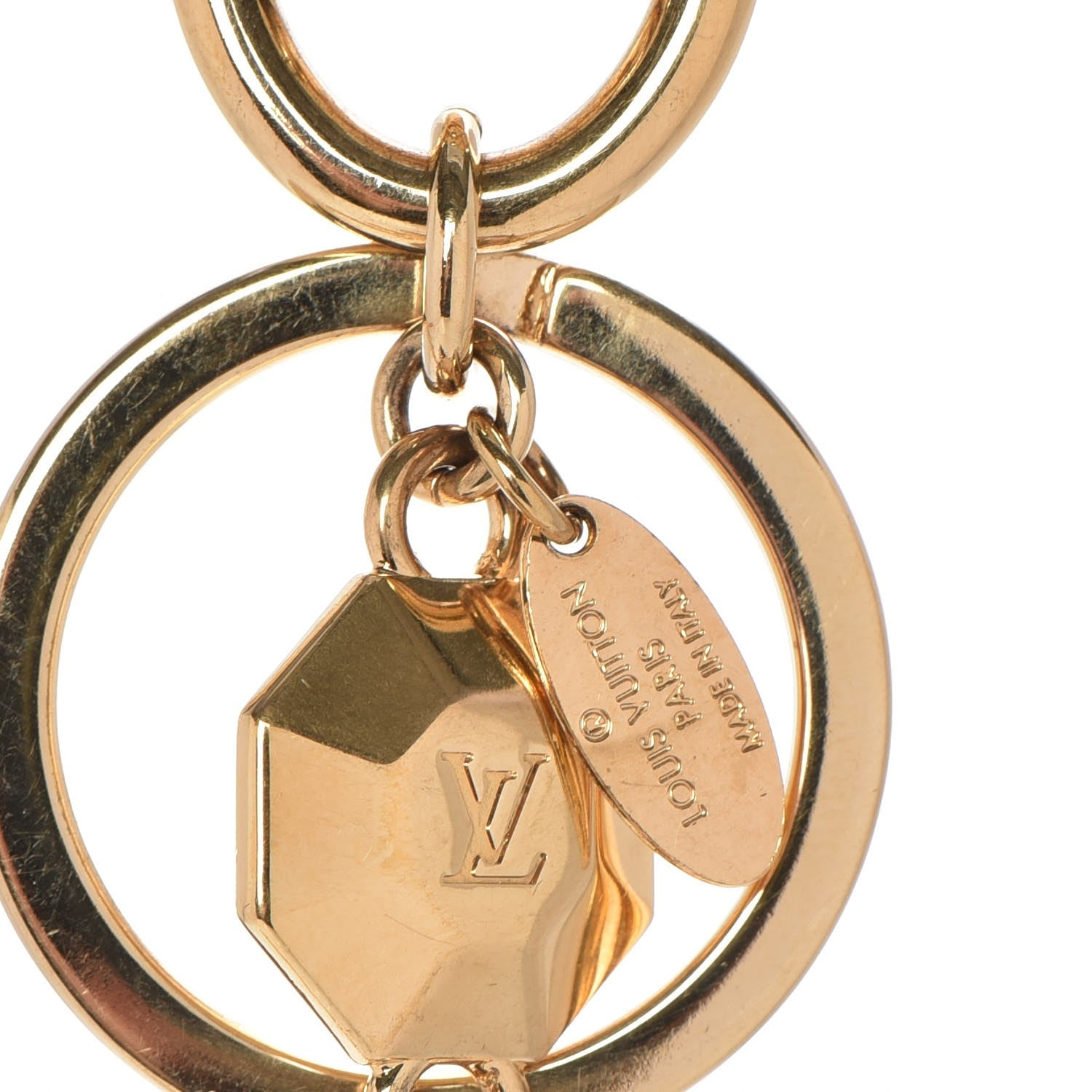Louis Vuitton LV Facettes Bag Charm Key Holder Gold 4 of 6