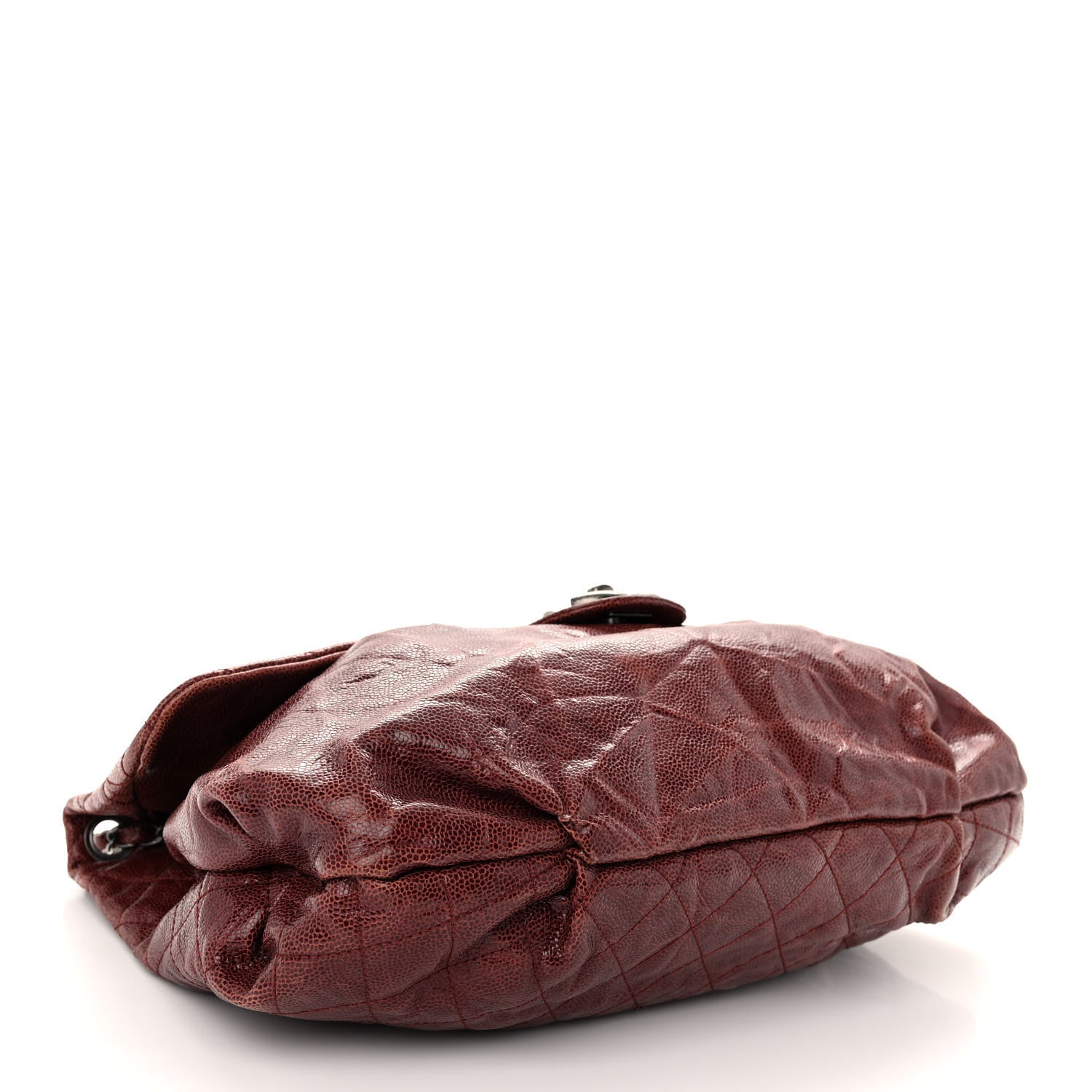 Chanel Grained Calfskin Quilted Maxi Elastic Flap Burgundy 4 of 9