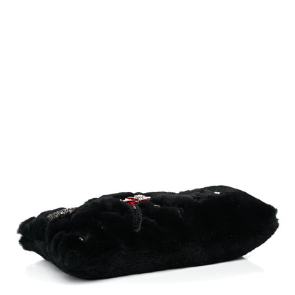 Miu Miu Rabbit Fur Embellished Crossbody Black 4 of 13