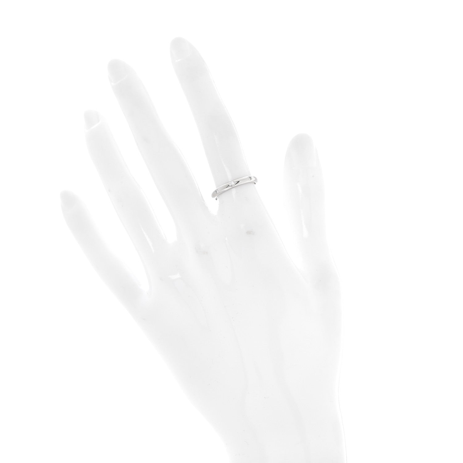Cartier Platinum 3 Diamond 2.6mm 1895 Wedding Band Ring 50 5.25 2 of 8