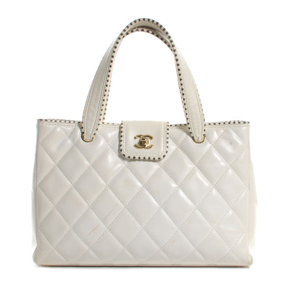 Chanel Leather CC Top Handle Bag White 1 of 11