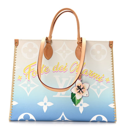 Louis Vuitton Monogram Giant Raffia Forte DeI Marmi By The Pool Onthego GM Blue 1 of 8
