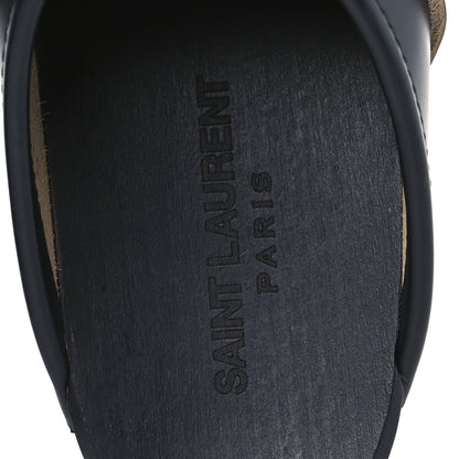 Saint Laurent Smooth Calfskin Le Maillon Clogs 37 Black 7 of 9