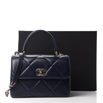 Chanel Lambskin Quilted Small Trendy CC Flap Dual Handle Bag Navy 13 of 13