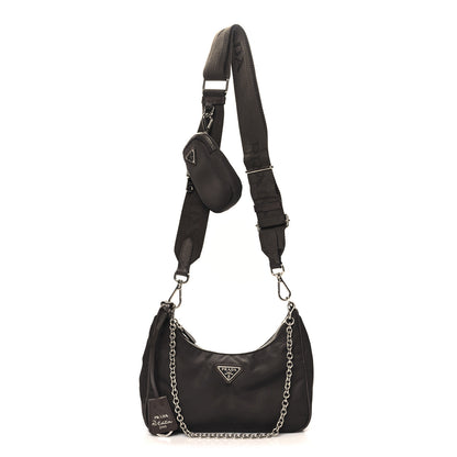 Prada Tessuto Nylon Saffiano Re-Edition 2005 Shoulder Bag Cacao 1 of 10