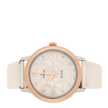 Omega Stainless Steel 18K Red Gold Calfskin Diamond 33mm De Ville Prestige Butterfly Automatic Watch 424.22.33.60.52.001 2 of 7