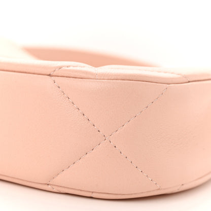 Chanel Lambskin Quilted Chanel 19 Hobo Clutch With Chain Light Pink 10 of 12