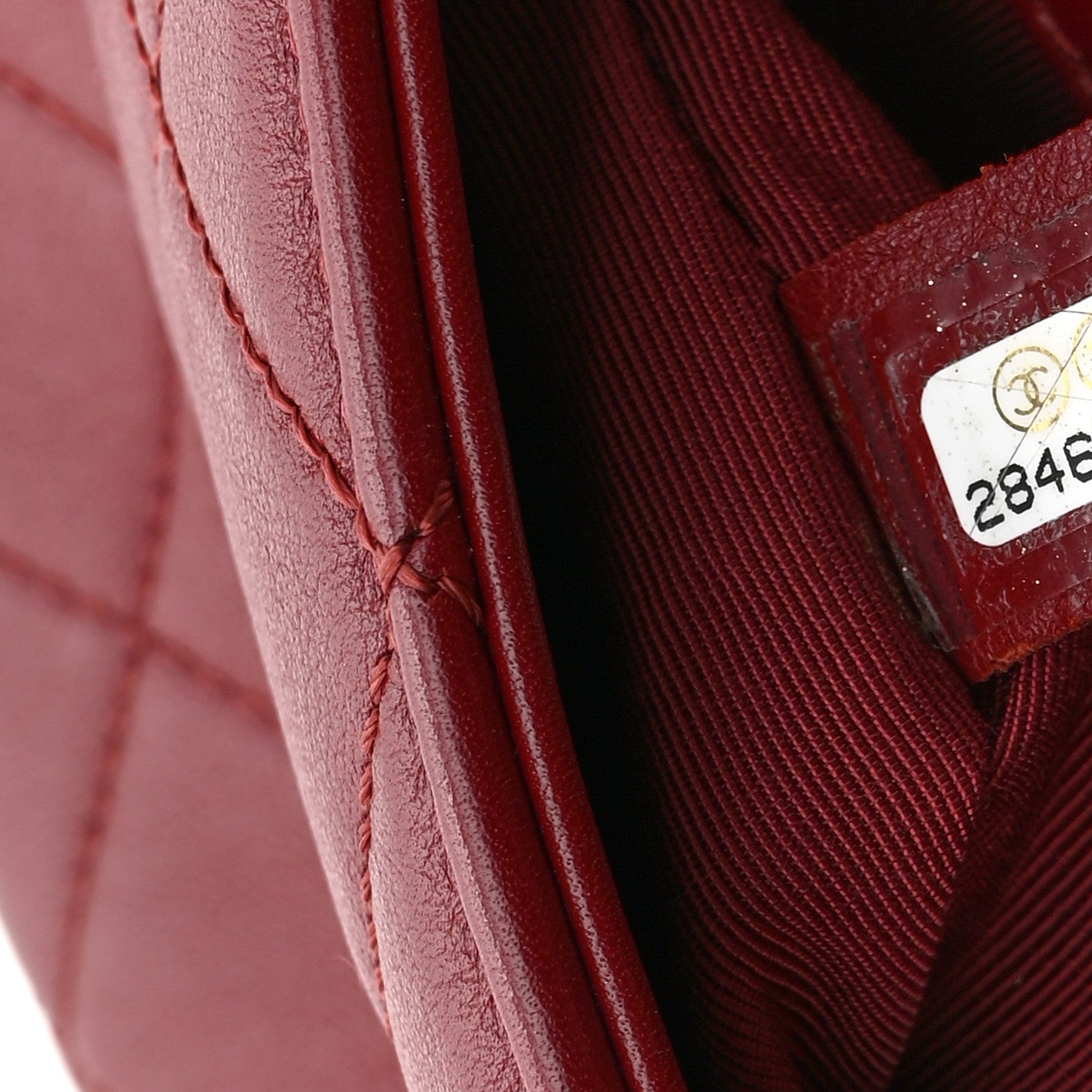 Chanel Calfskin Quilted Envelope Flap Dark Red 7 of 10