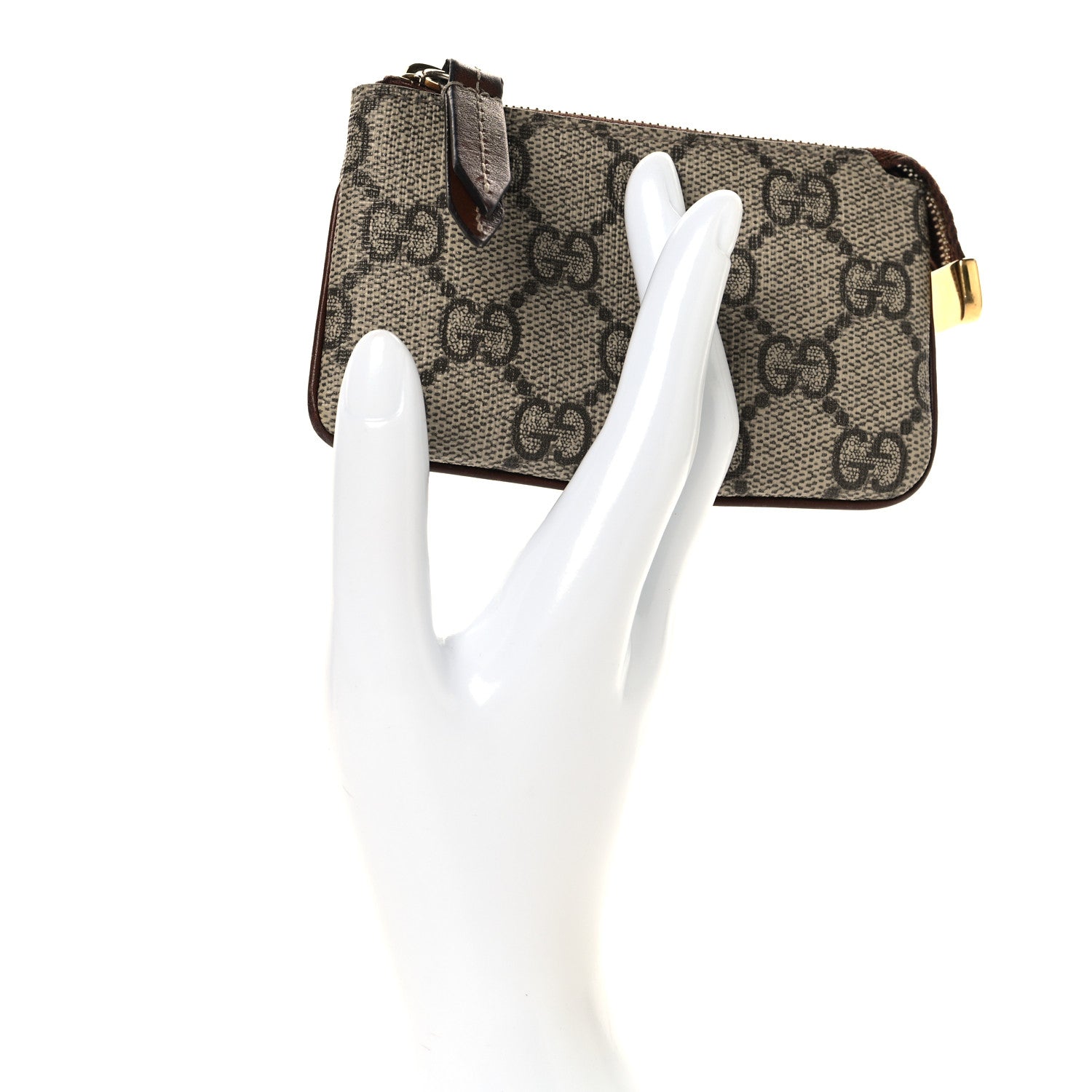 Gucci GG Supreme Monogram Key Case Beige Ebony Cuir 2 of 7