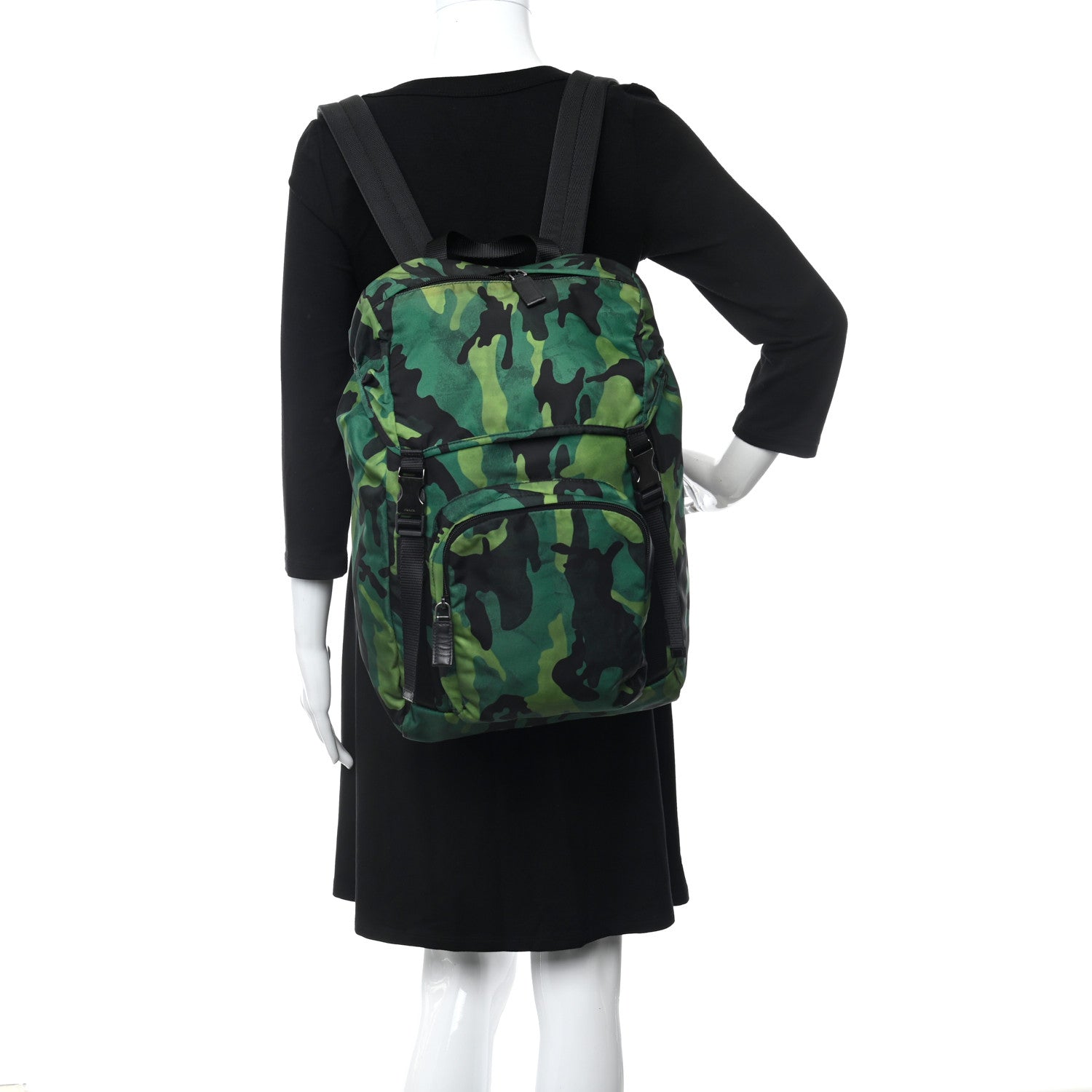 Prada Tessuto Nylon Camouflage Print Double Buckle Backpack Mimetico 2 of 9