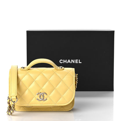 Chanel Caviar Quilted Business Affinity Clutch With Chain Flap Yellow 11 of 11
