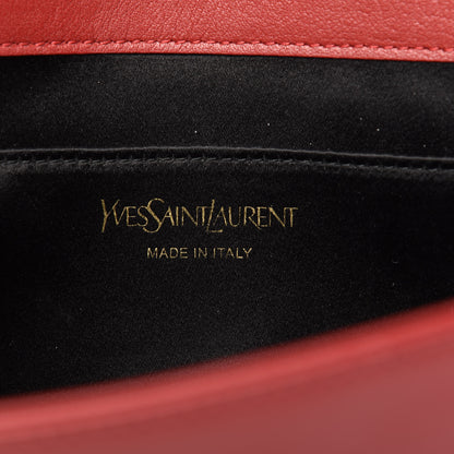Saint Laurent Calfskin Monogram Large Belle De Jour Clutch Red 6 of 12