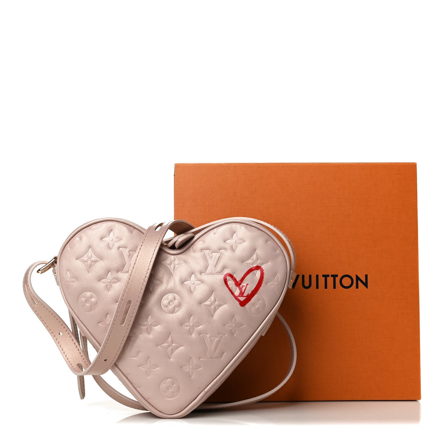 Lambskin Embossed Monogram Fall In Love Sac Coeur Light Pink