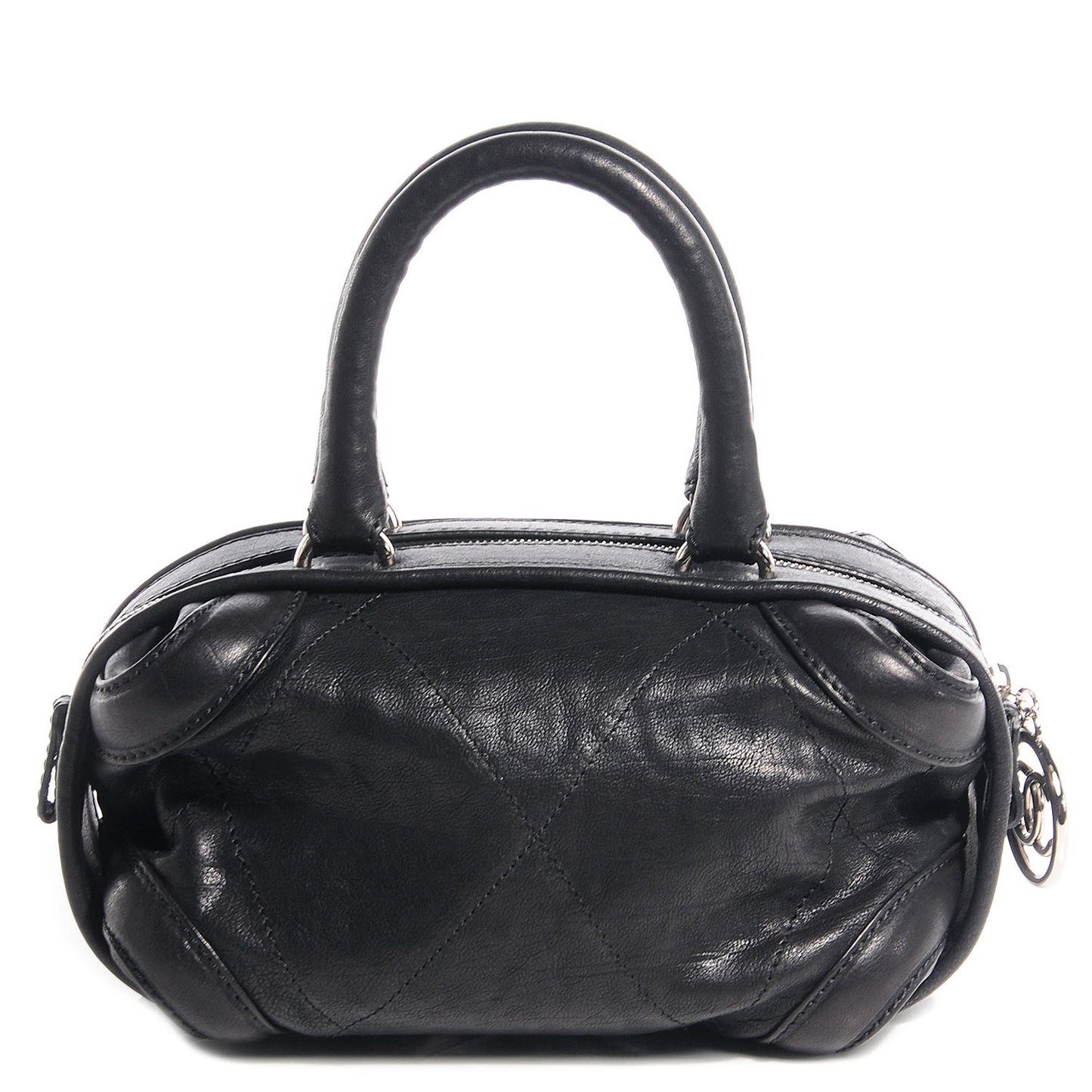 Calfskin Round Bowling Bag Black