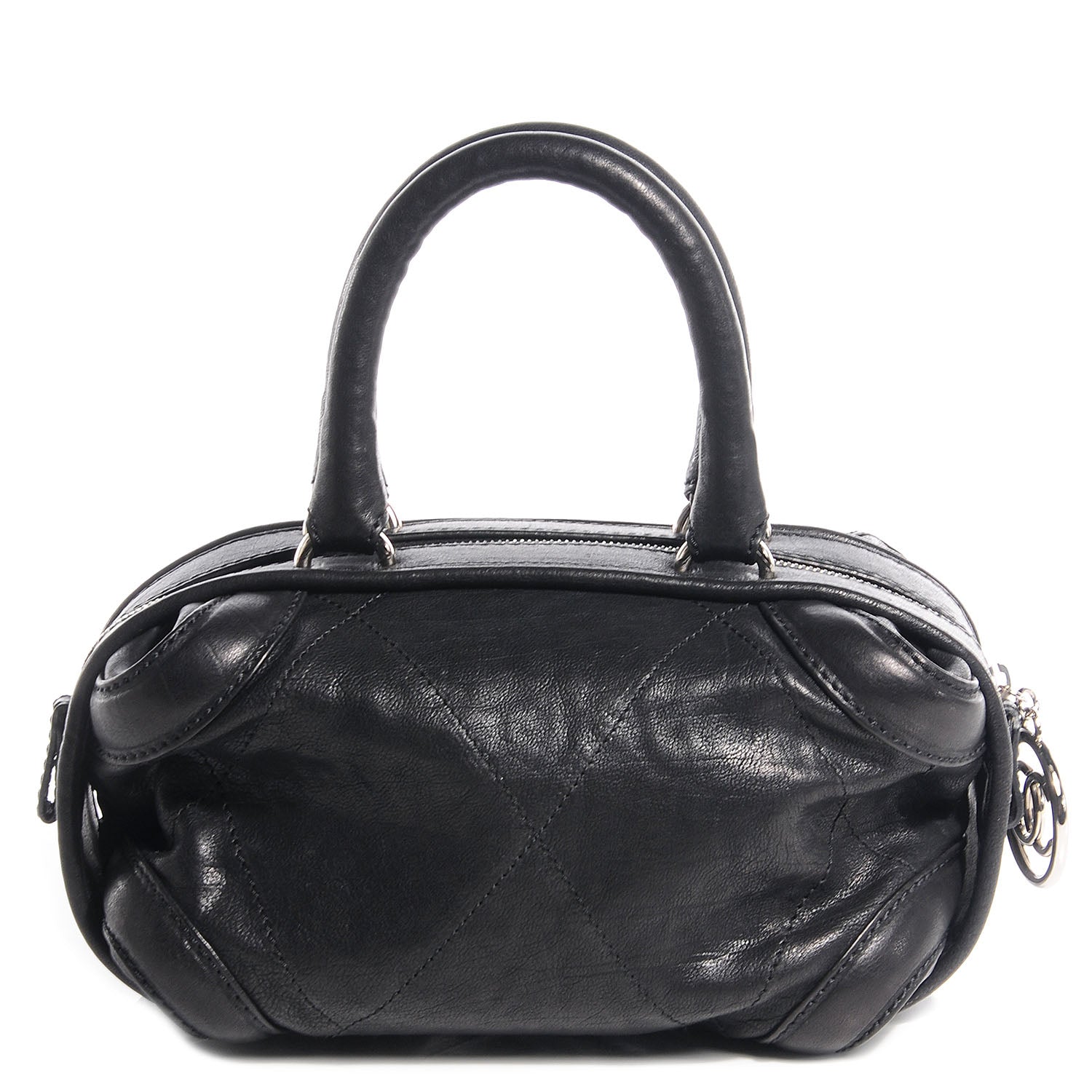 Chanel Calfskin Round Bowling Bag Black 1 of 8