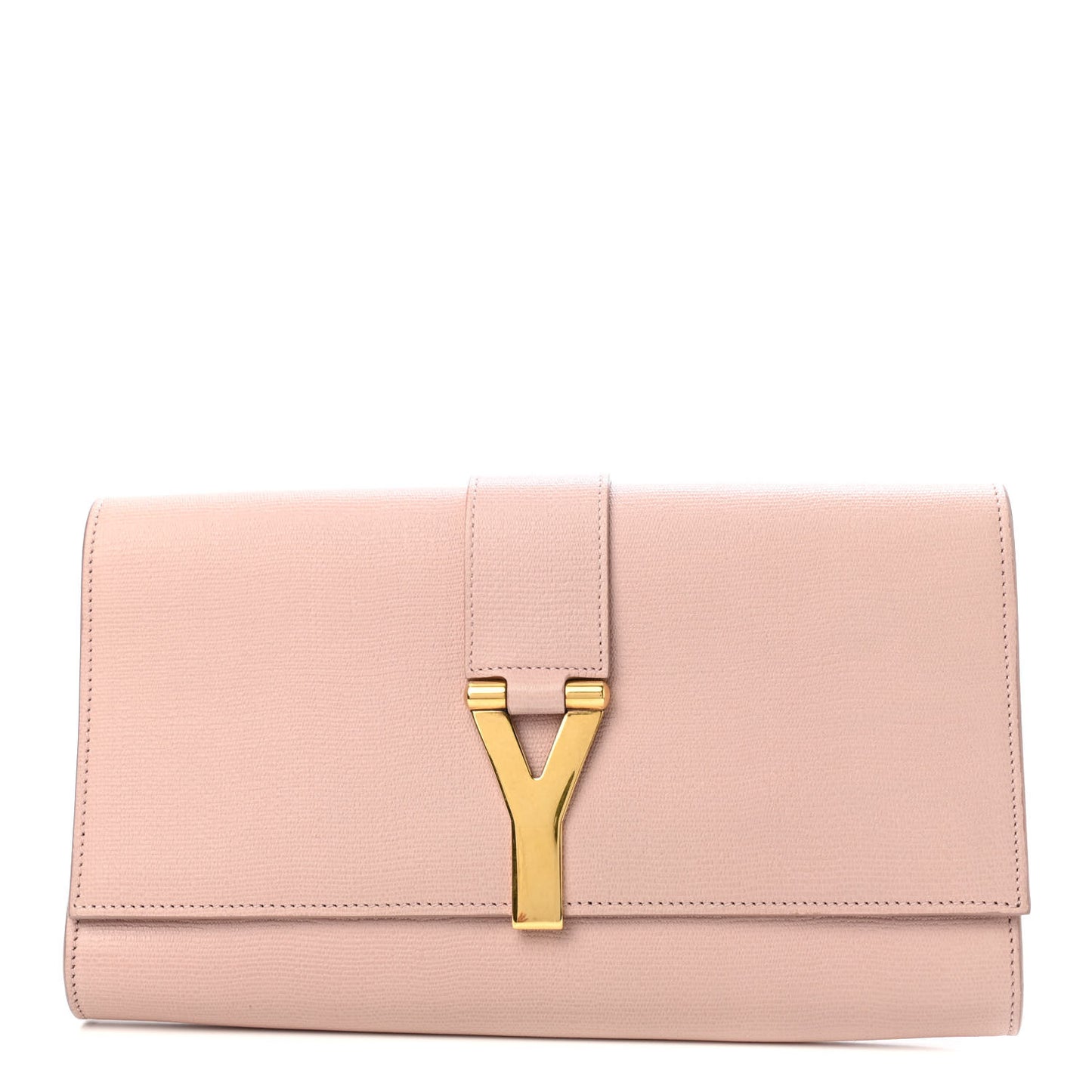 Calfskin Classic Y Ligne Clutch Light Pink