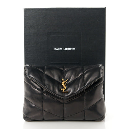 Saint Laurent Lambskin Monogram Loulou Puffer Pouch Clutch Black 15 of 15