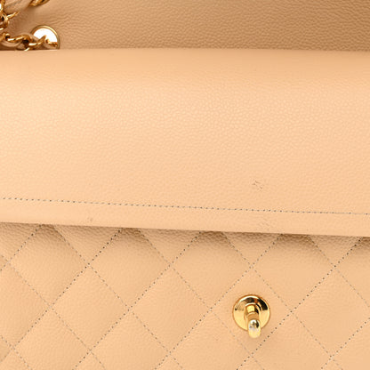 Chanel Caviar Quilted Jumbo Double Flap Beige 12 of 18