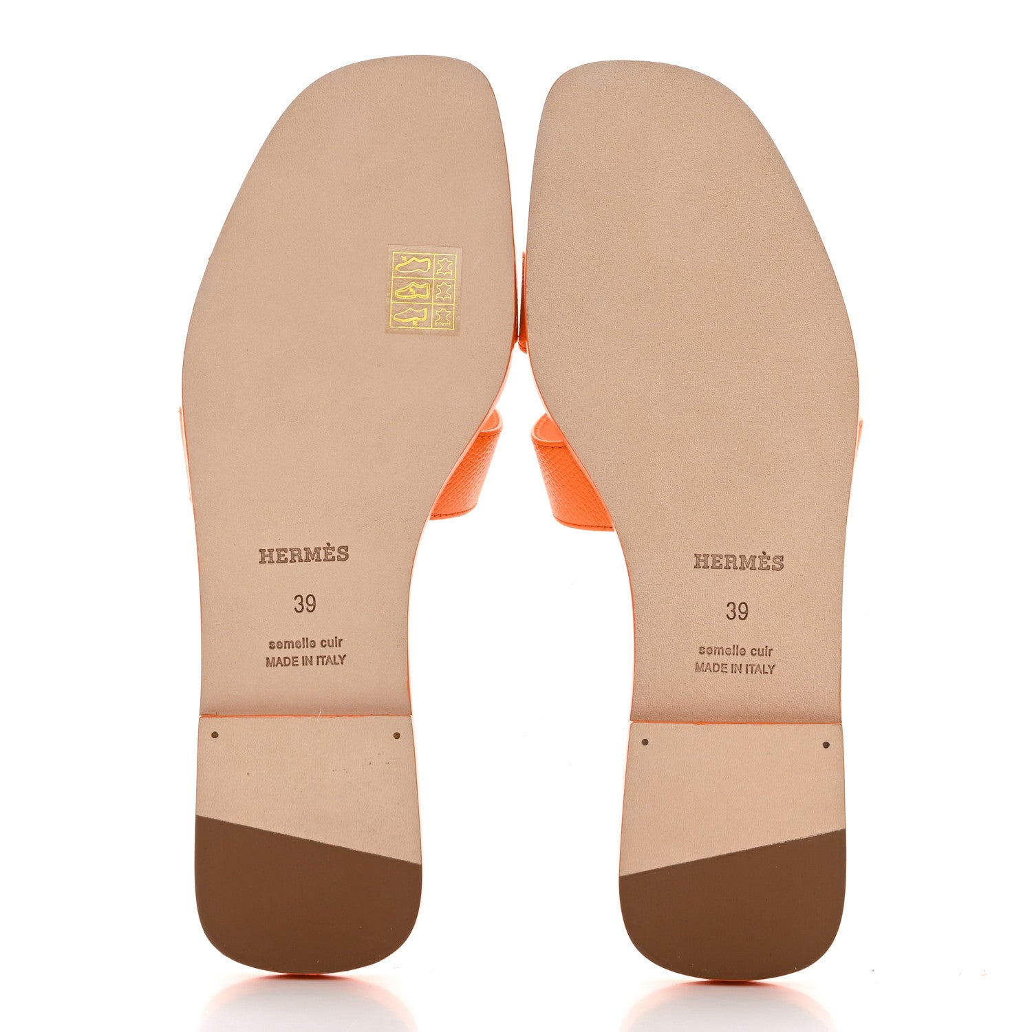 Hermes Epsom Oran Sandals 39 Orange Sunset 5 of 8