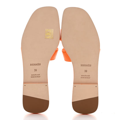 Hermes Epsom Oran Sandals 39 Orange Sunset 5 of 8