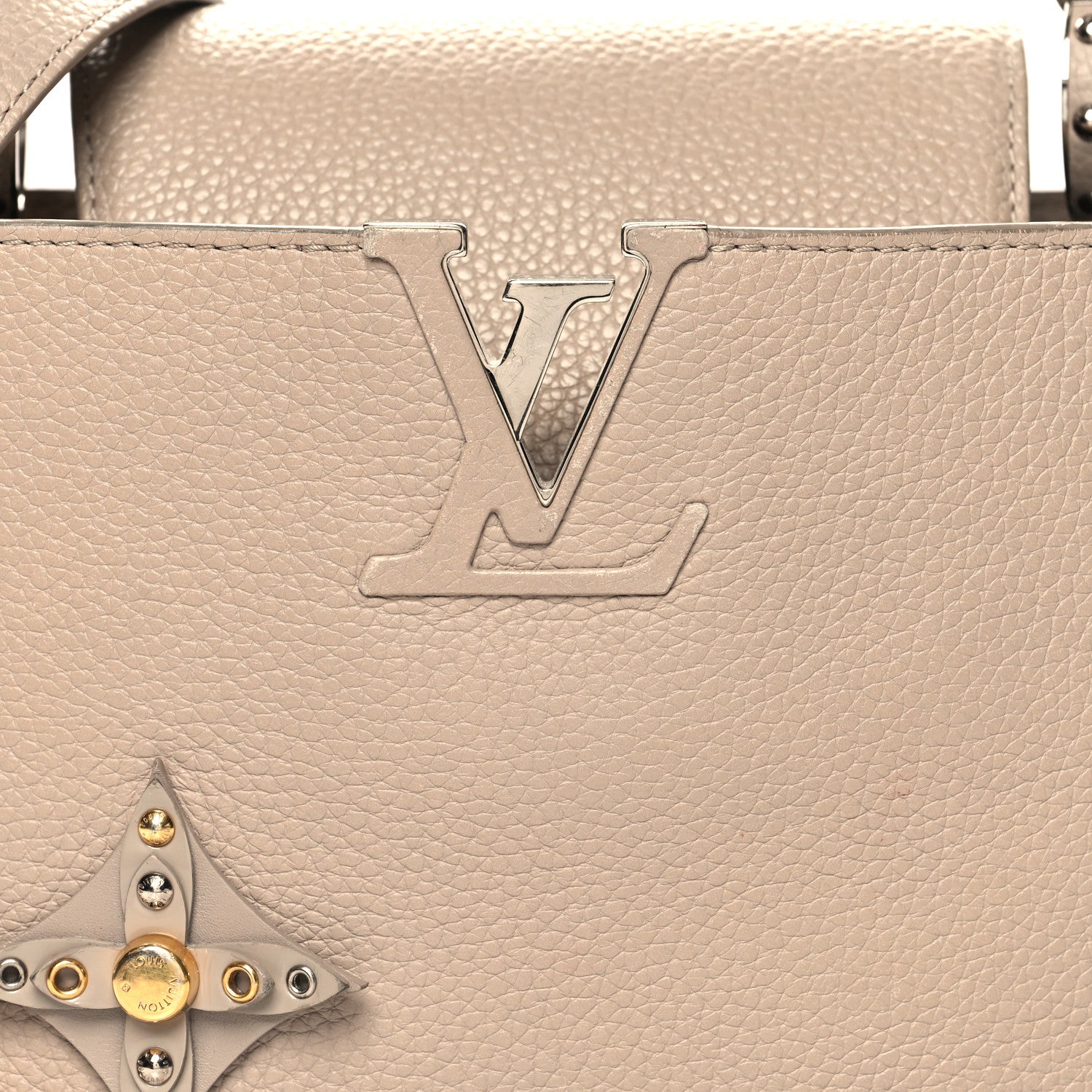 Louis Vuitton Taurillon Mechanical Flowers Capucines PM Galet 7 of 10