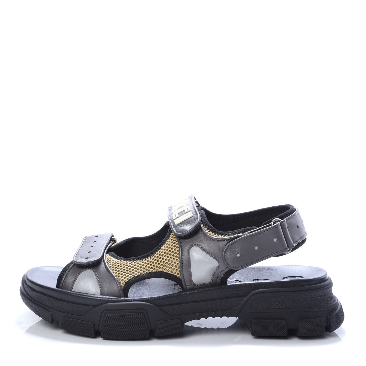 X SEGA Nappa Mesh Mens Aguru Sandals 13 Loess Black