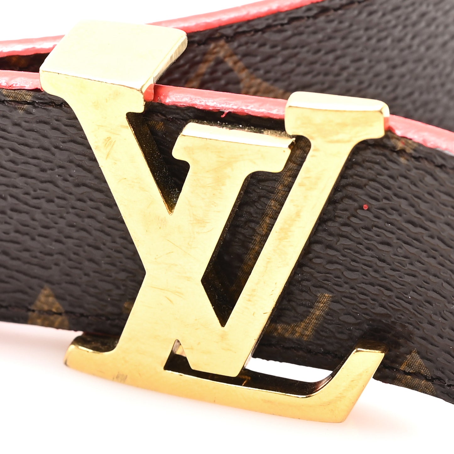 Monogram 30mm LV Initiales Reversible Belt 80 32 Coquelicot