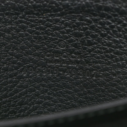 Gucci Calfskin Logo Zip Around Card Case Black 6 of 8