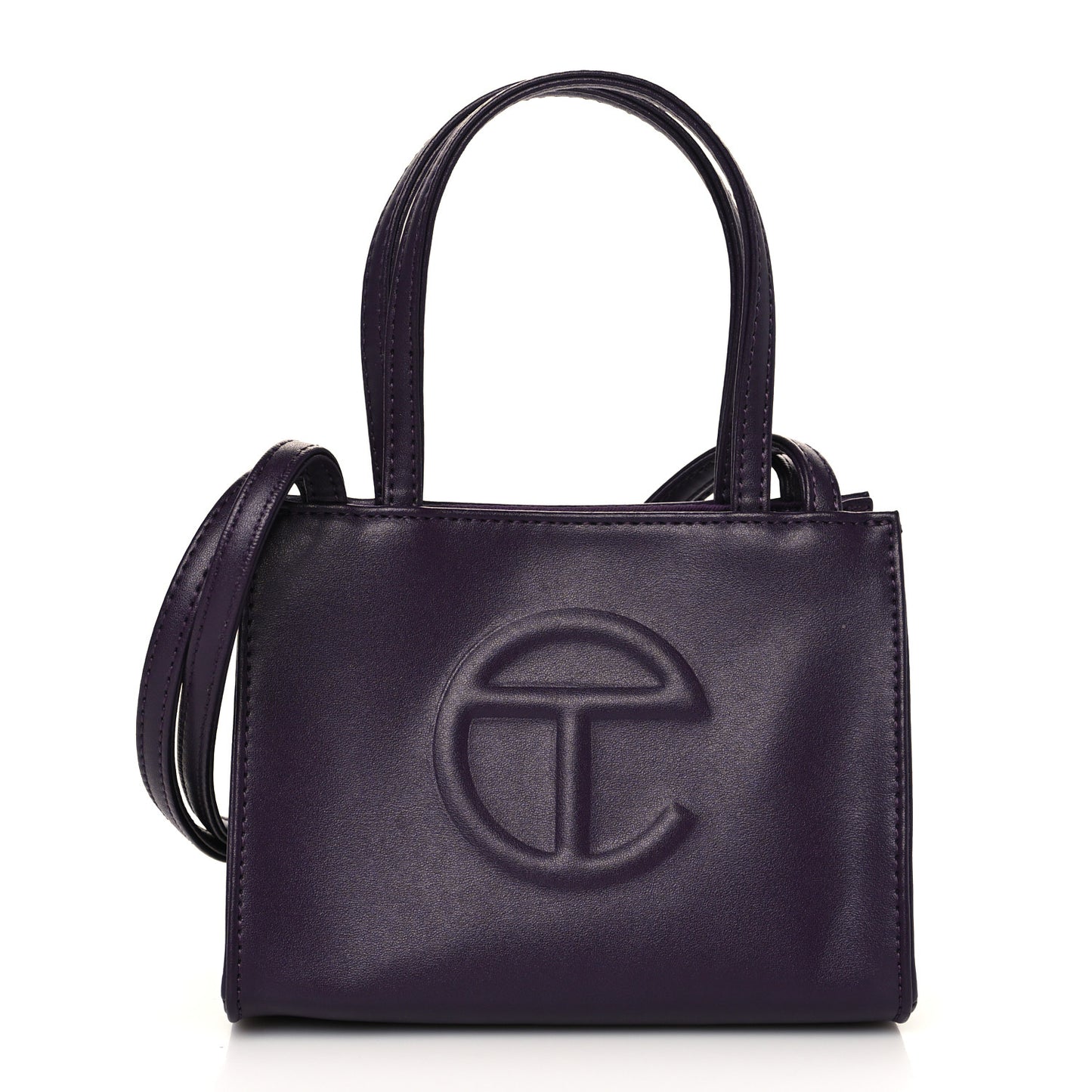 Vegan Leather Small Shopping Bag Eggplant
