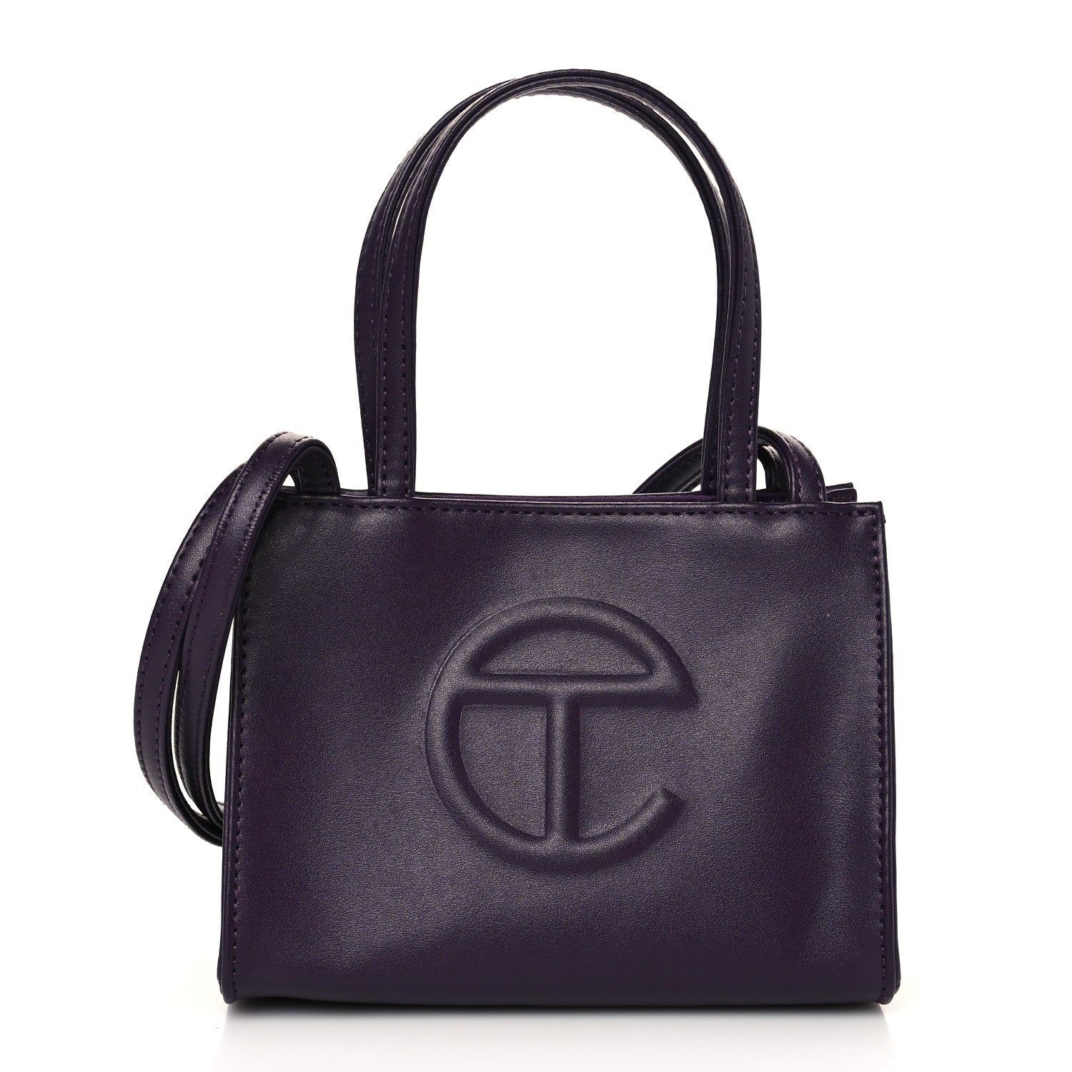 Telfar Vegan Leather Small Shopping Bag Eggplant 1 of 9