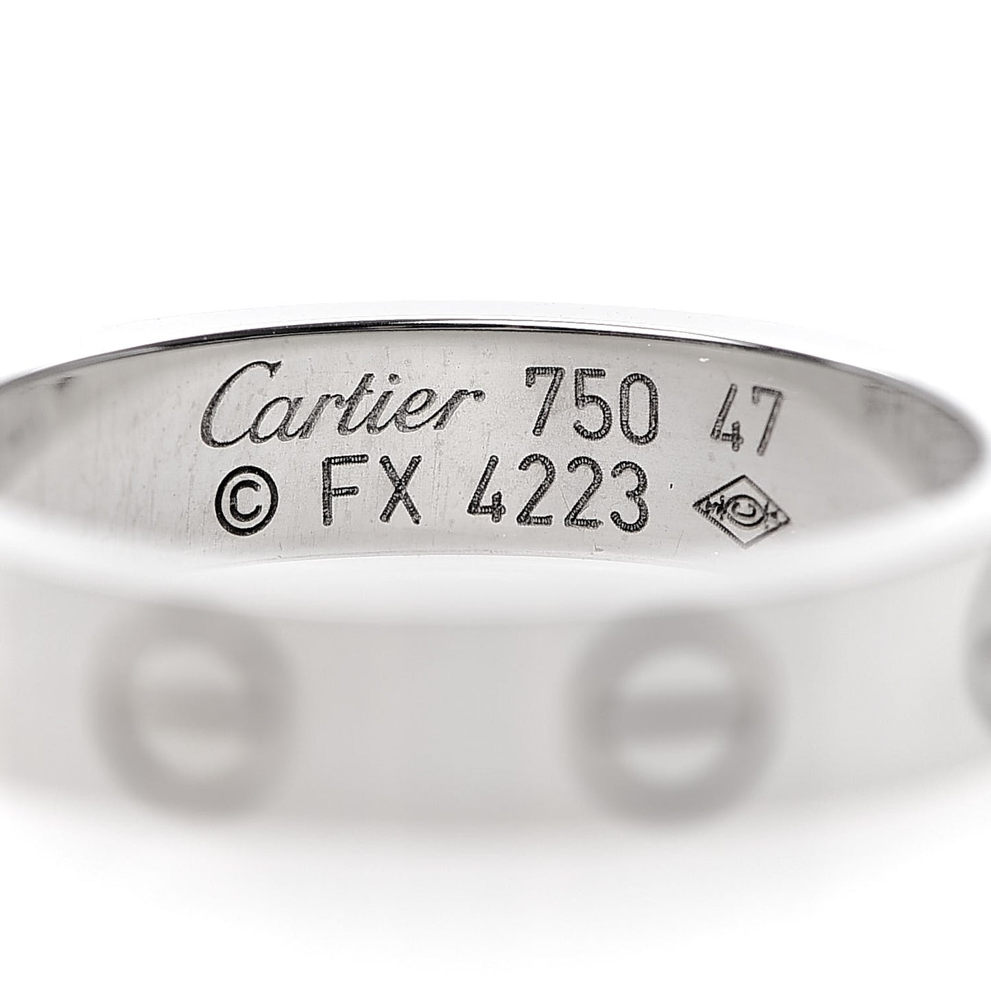 18K White Gold 3.5mm LOVE Wedding Band Ring 47 4
