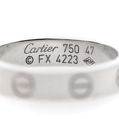 Cartier 18K White Gold 3.5mm LOVE Wedding Band Ring 47 4 4 of 5