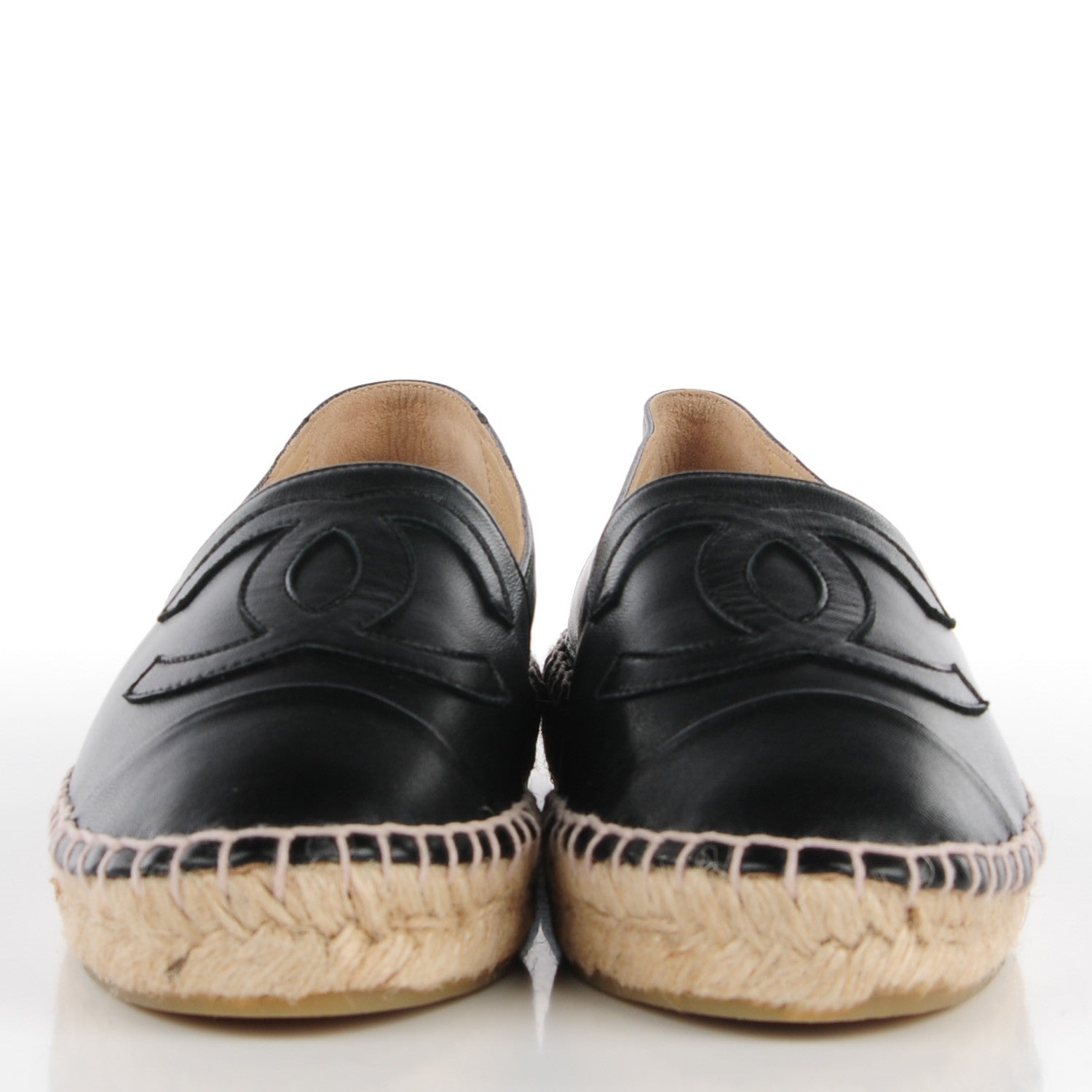 Chanel Lambskin CC Espadrilles 36 Black 2 of 9
