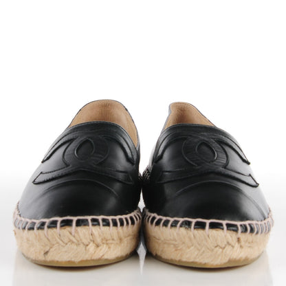 Chanel Lambskin CC Espadrilles 36 Black 2 of 9
