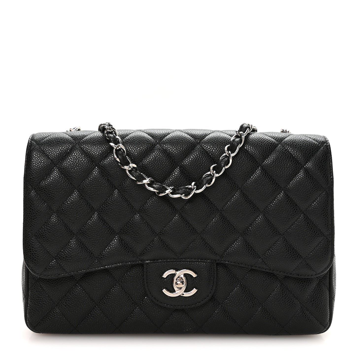 Caviar Quilted Jumbo Single Flap Black