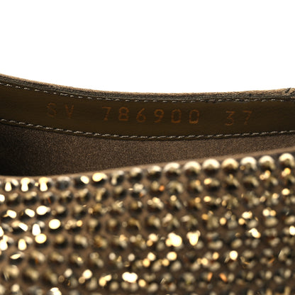 Saint Laurent Raso Seta Crystal Embellished Carolyn Mules 37 Kaki Starlight 37 Gold 10 of 11