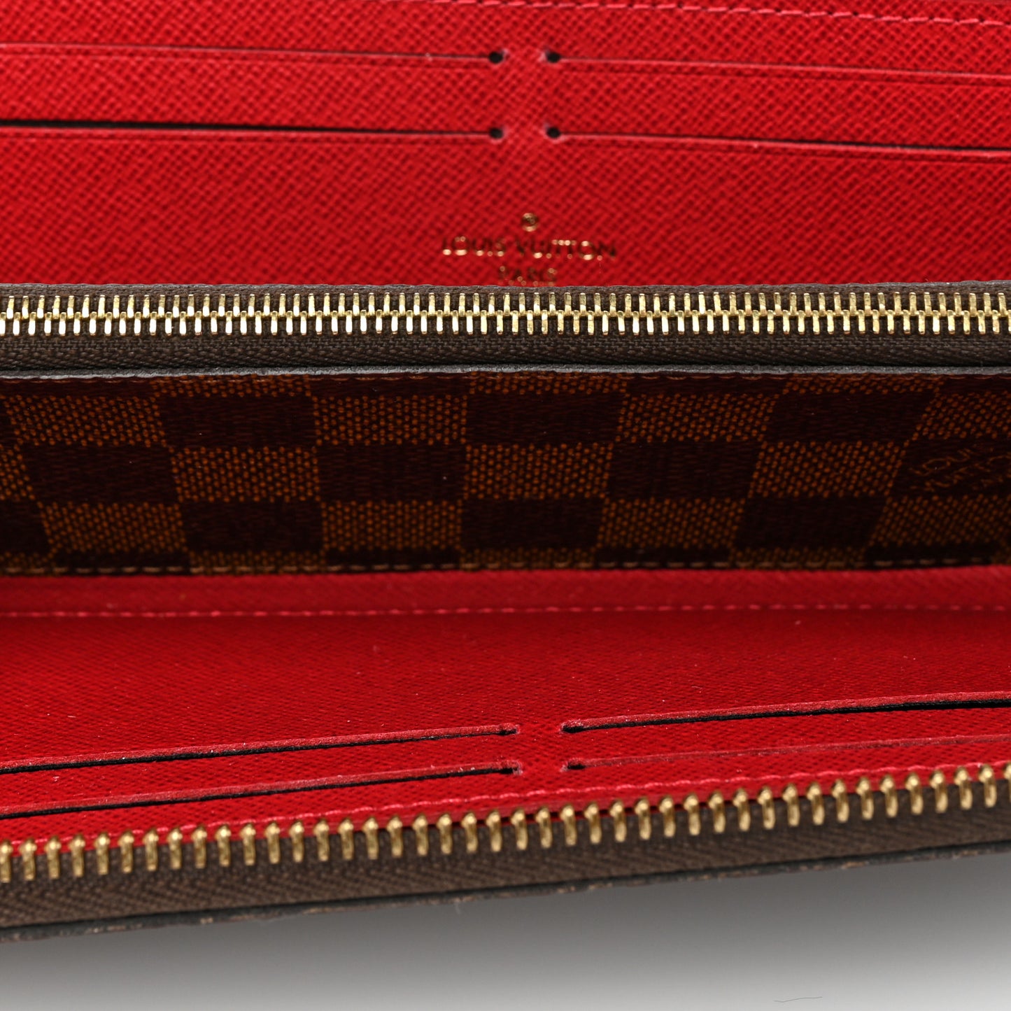 Damier Ebene Clemence Wallet Cherry