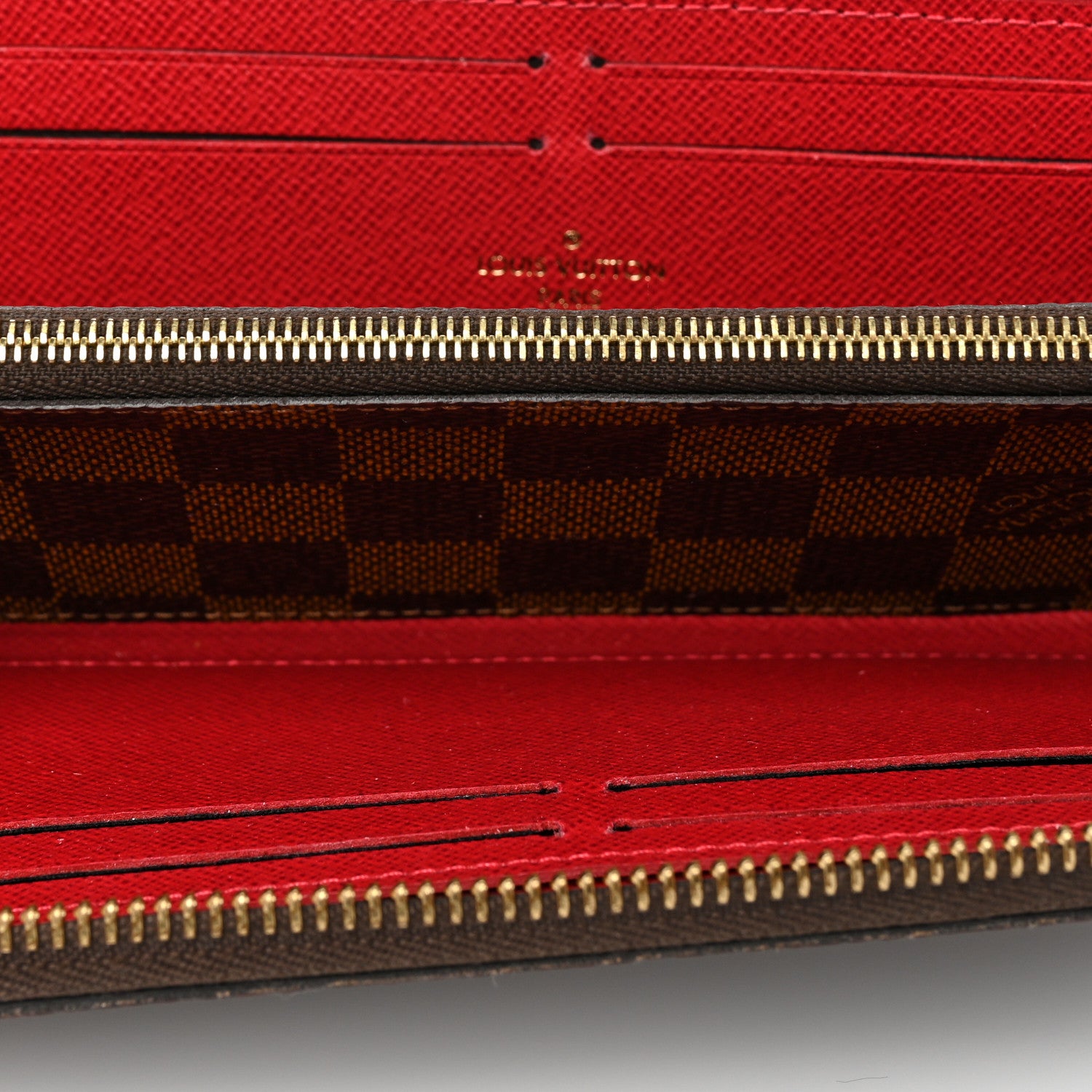 Louis Vuitton Damier Ebene Clemence Wallet Cherry 5 of 10