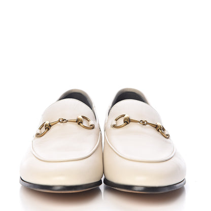 Gucci Lambskin Womens Brixton Horsebit Loafers 37.5 Mystic White 2 of 9