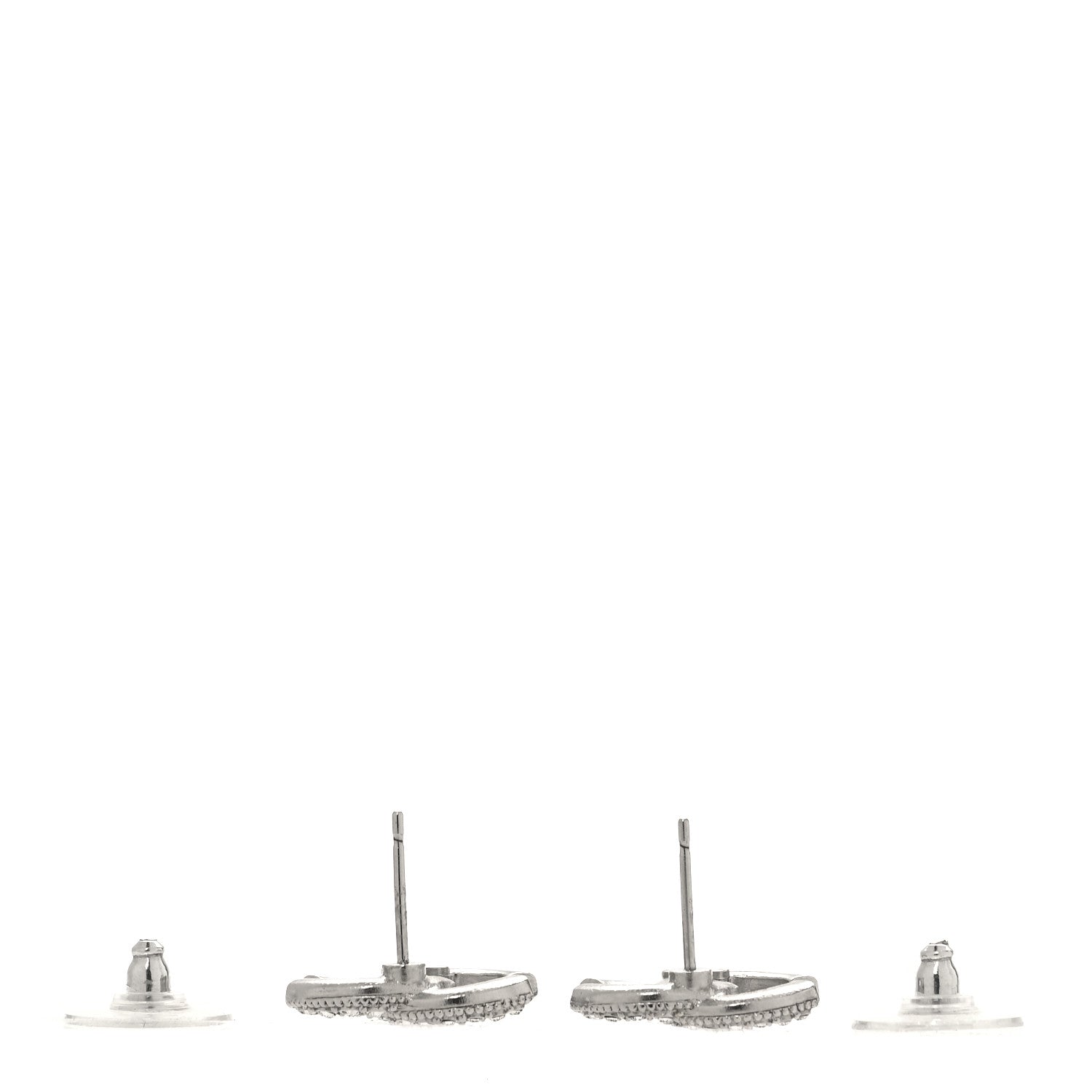 Chanel Crystal CC Earrings Silver 3 of 5