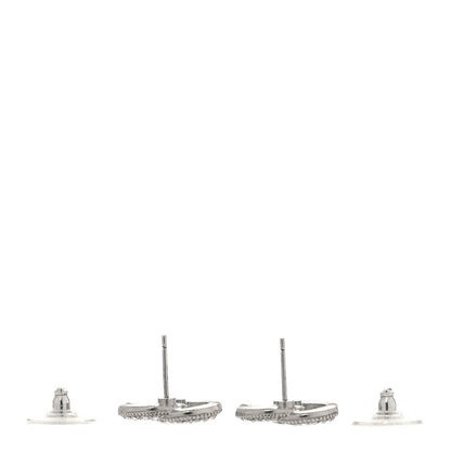 Chanel Crystal CC Earrings Silver 3 of 5