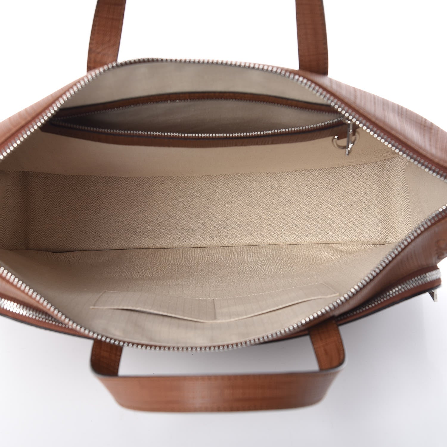 Loewe Textured Calfskin Wide Briefcase Tan 6 of 11