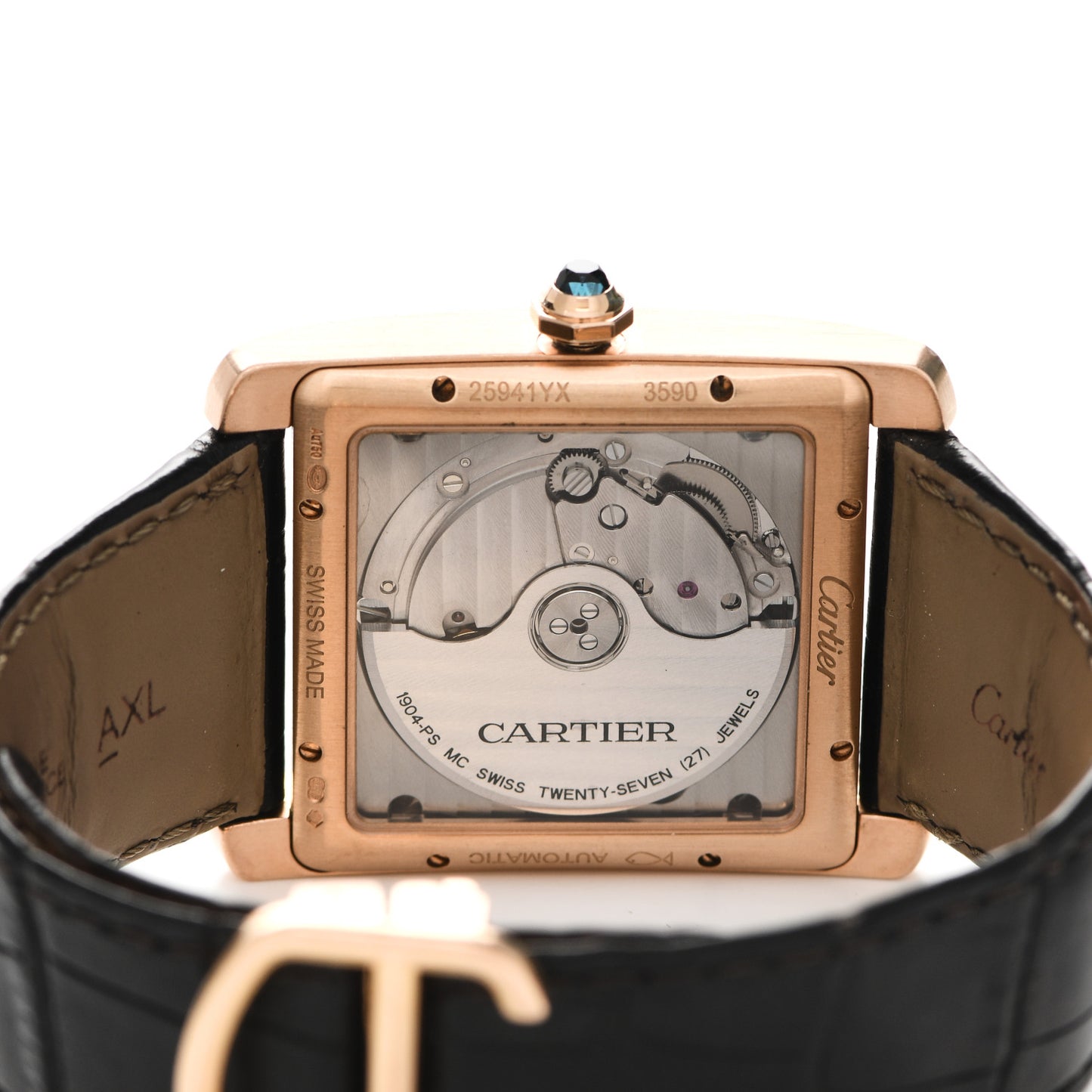 18K PInk Gold Alligator 34mm Tank MC Automatic Watch